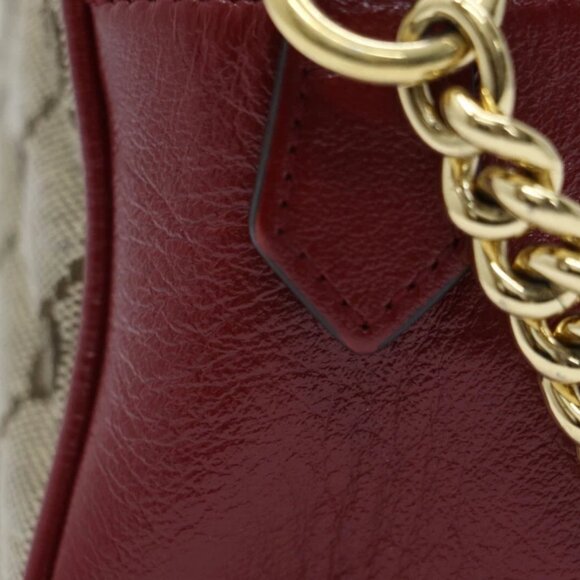 Gucci GG Marmont Small Red Shoulder Bag Diagonal Quilted GG Canvas - Picture 10 of 16